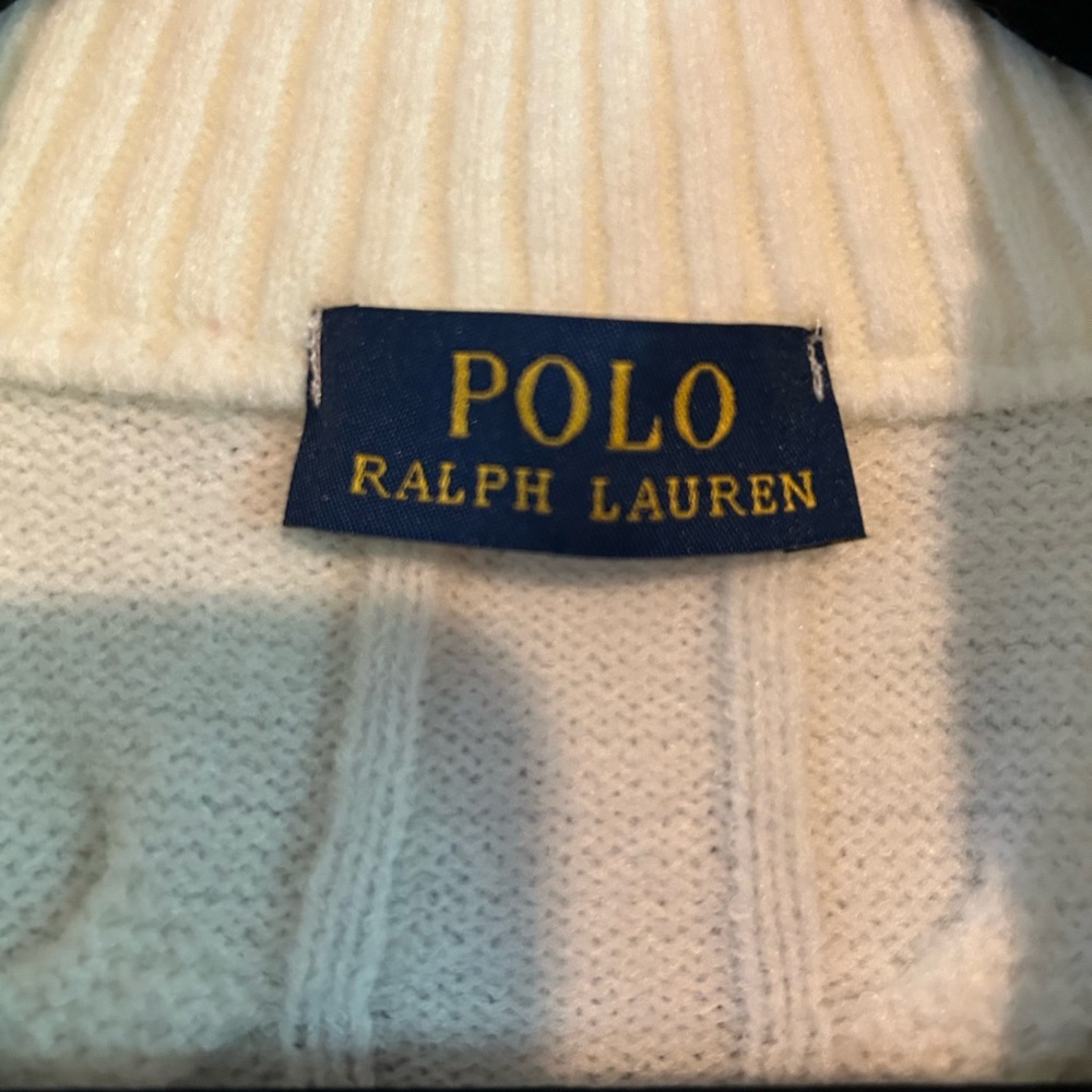 Ralph Lauren Outlet Cream Cable Knit Cardigan - Picture 5 of 7
